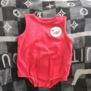 Red Baby Sleeveless Romper